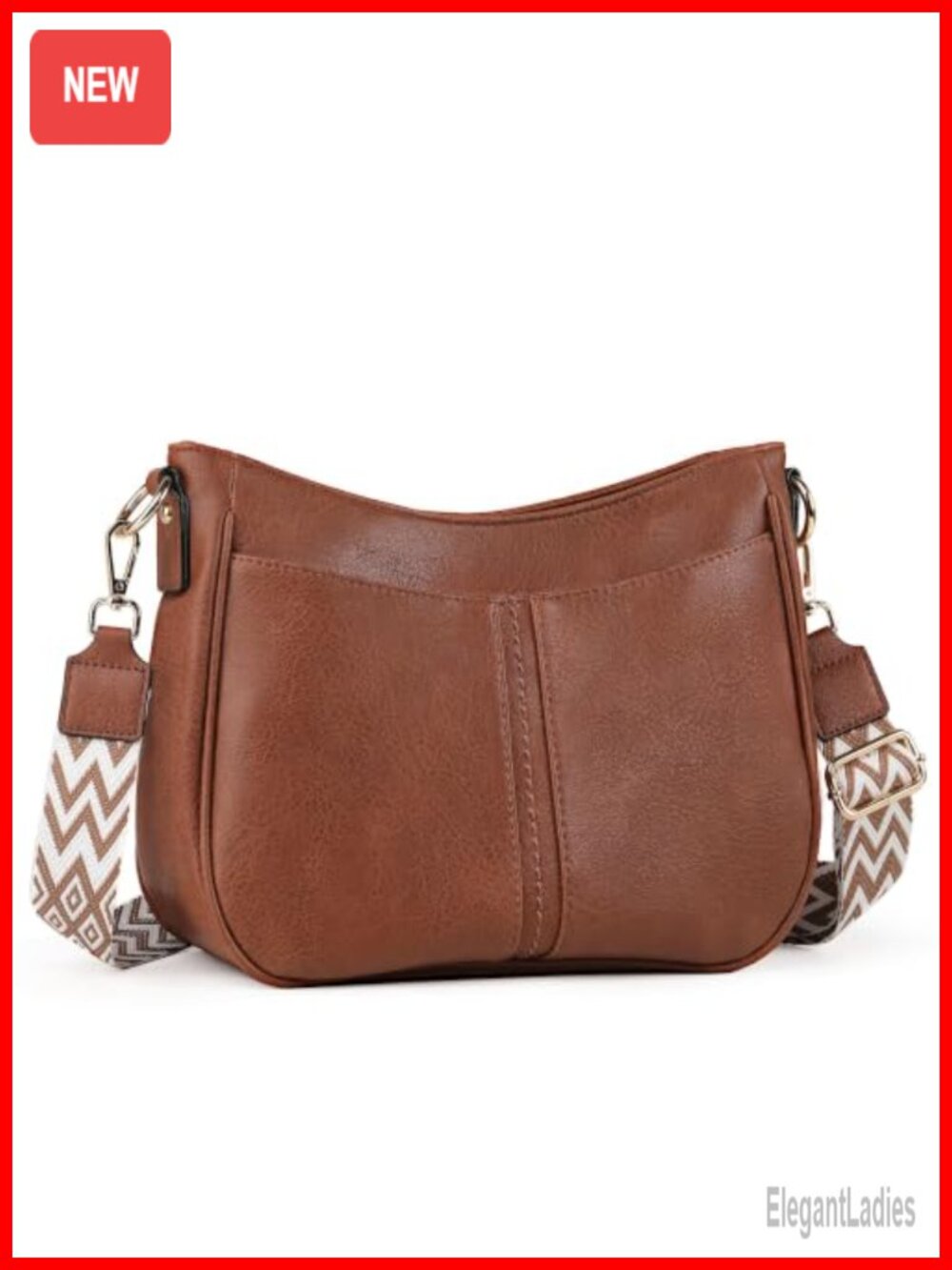 Vegan Leather Crossbody Bag with Adjustable Strap Multi-Pocket Travel Purse